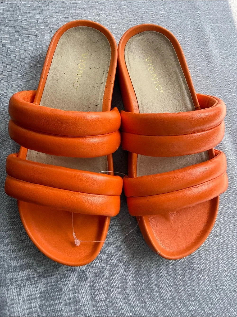 Vionic Women’s Slide Sandals Orange Slip-On Solid Leather US 7
